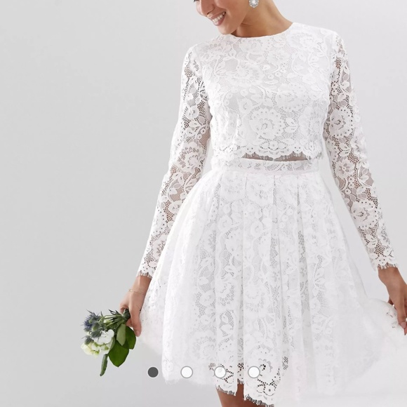 ASOS | Dresses | Asos Lace Mini Wedding Dress | Poshmark